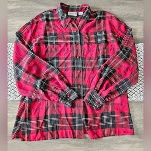 Liz Claiborne sheer flannel shirt